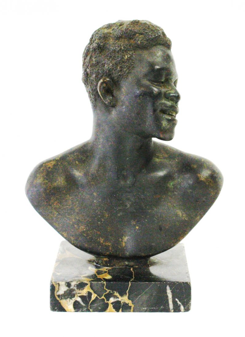 Bronze Bust of Afro-American Man (1 of 6)