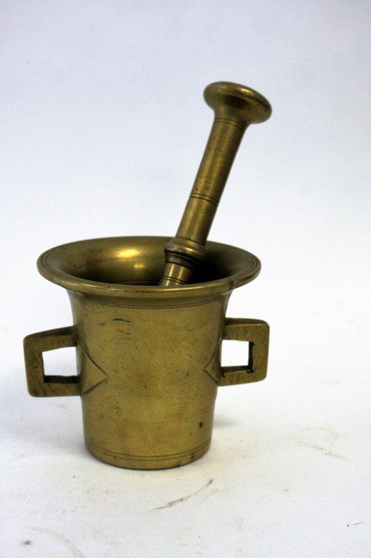 Brass Mortar and Pestle: 4.25in. X 5in. X 8in.