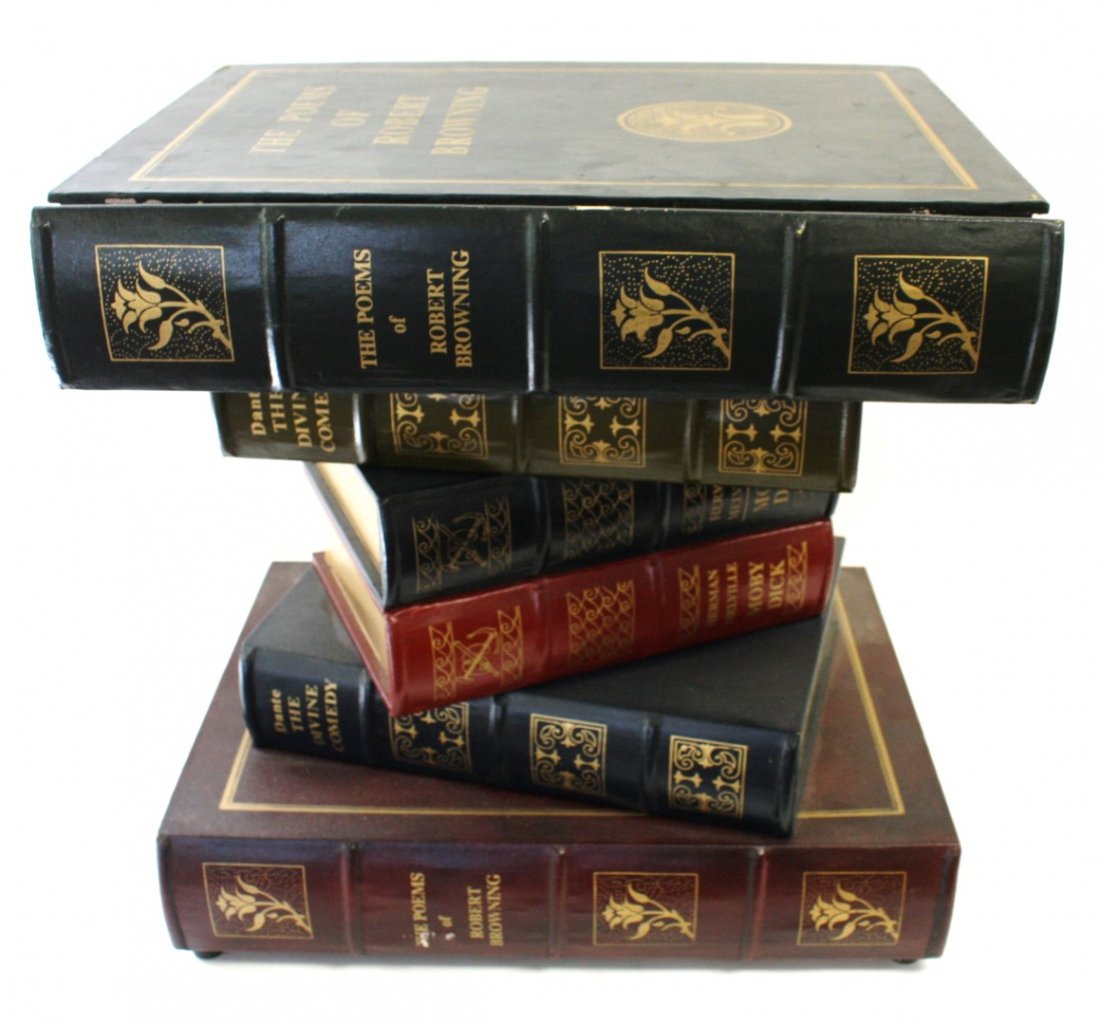 Whimsical faux books stand with one drawer (1 of 4)