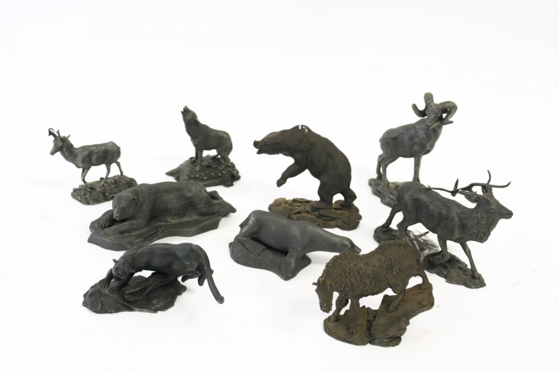 Five(5) Franklin Mint Pewter Animal Figures (1 of 5)