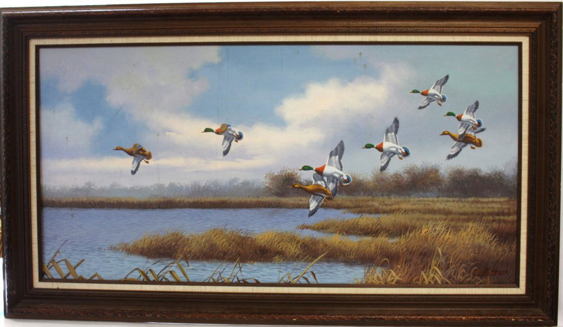 Chris Yearning, Ducks Flying over Marsh, oil/c (1 of 8)