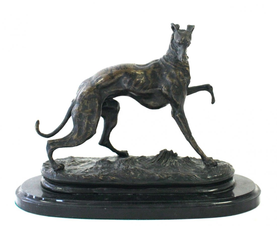 P.J. Mene; Bronze Whippet Signed (1 of 6)