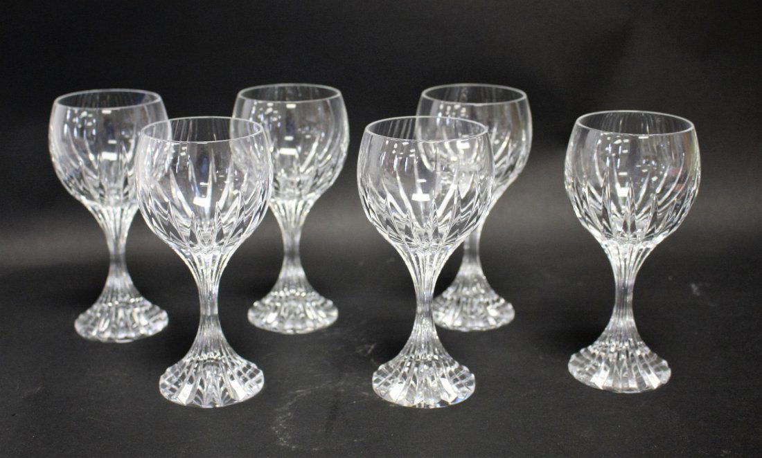 Set of Six(6) Baccarat Crystal White Wines (1 of 4)