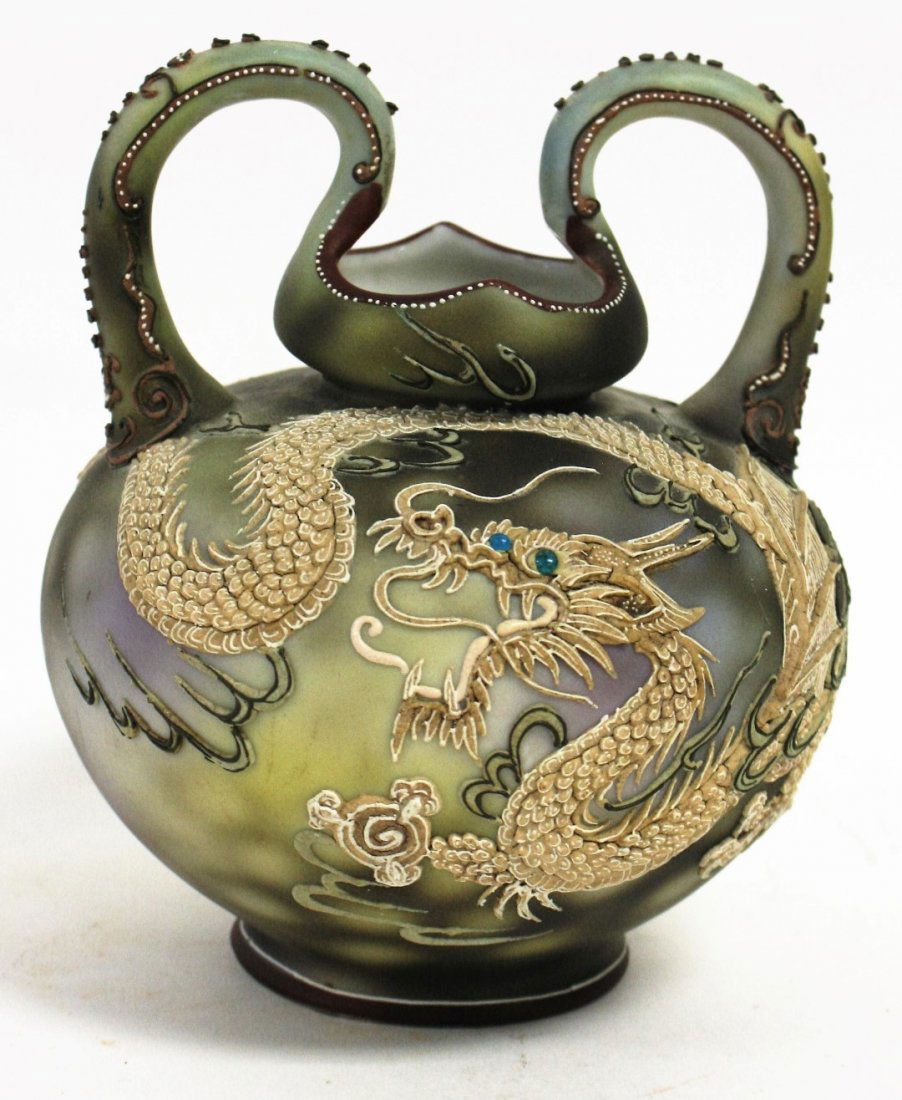 Nippon Moriage Porcelain Dragon Vase (1 of 5)