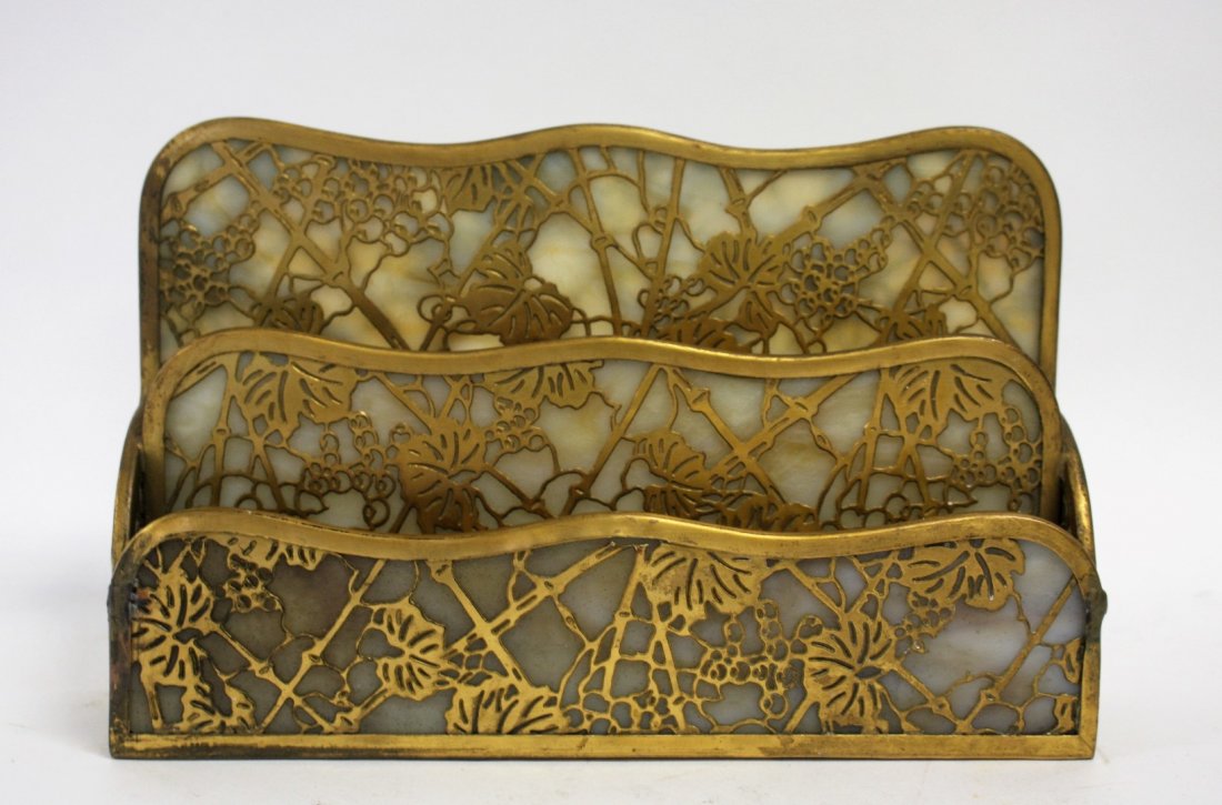 Tiffany Studios Dore Overlay Letter Holder Signed (1 of 7)