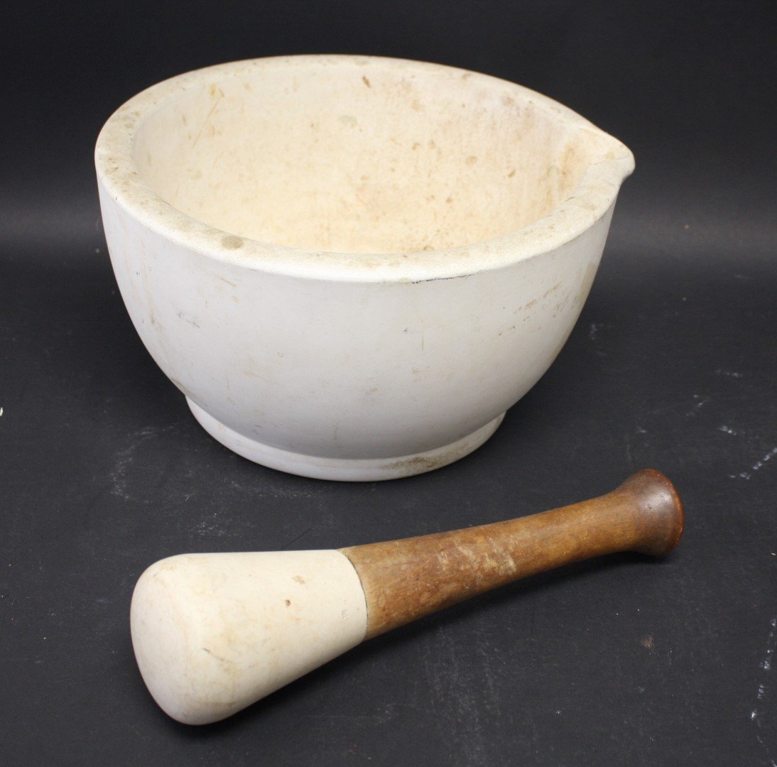 19thC. Marble Mortar and Pestle (1 of 4)