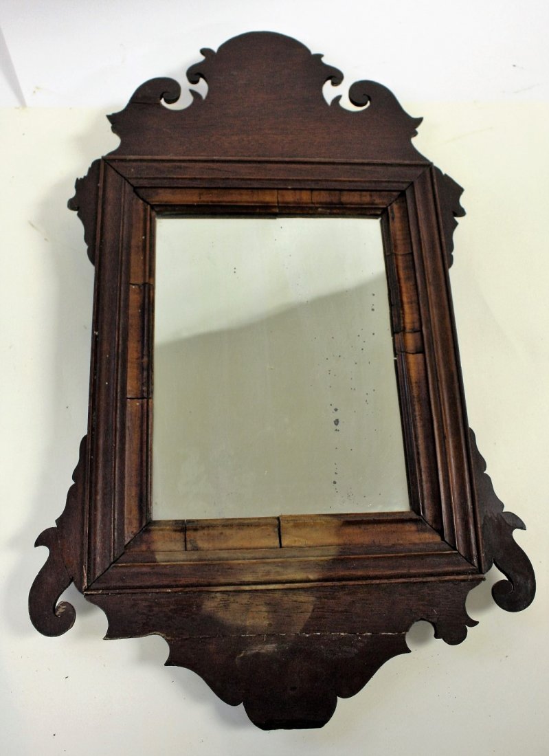 Chippendale Mahogany Scroll Wall Mirror (1 of 6)