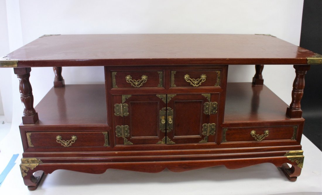 Chinese Chippendale Style Mahogany Coffee Table (1 of 3)