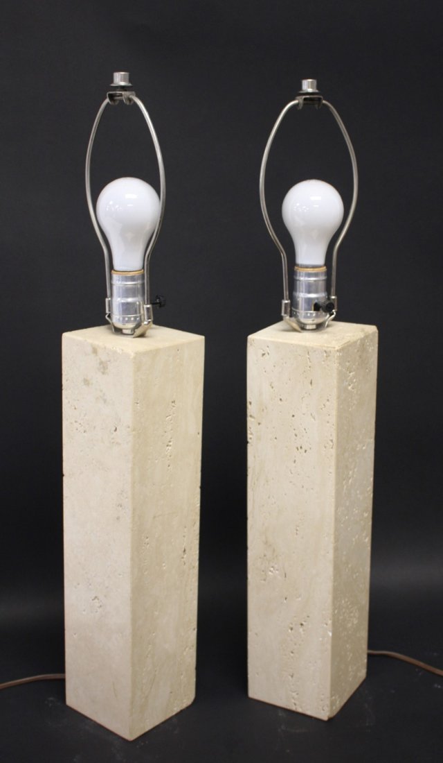 Pair of Mid Century Marble Table Lamps (1 of 3)
