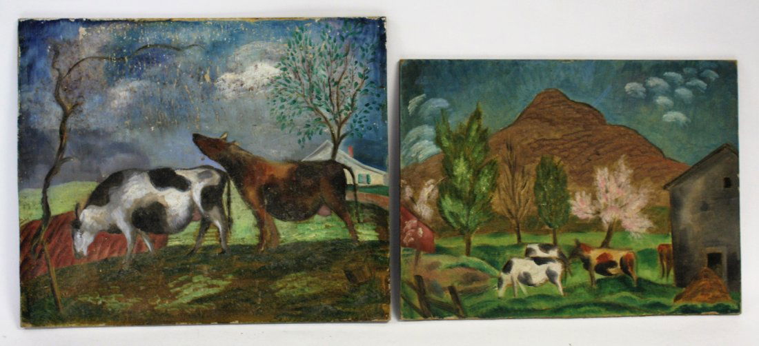 Charles Rosen(attributed to); Two(2) Oil Landscapes (1 of 4)
