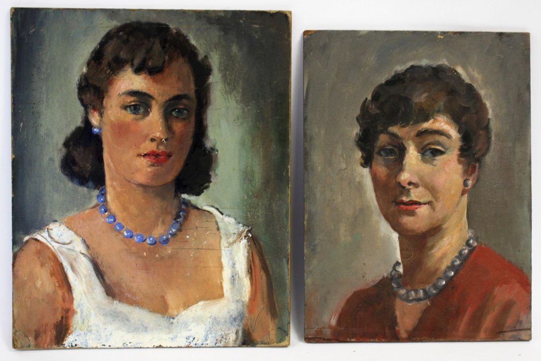 Eugene Speicher(attributed to); Two(2) Oil Portraits (1 of 4)