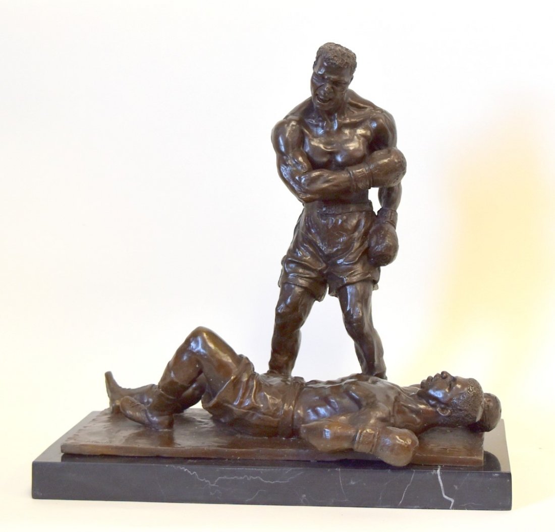 Mauchi; 20thC. Bronze - The Knockdown Signed (1 of 7)