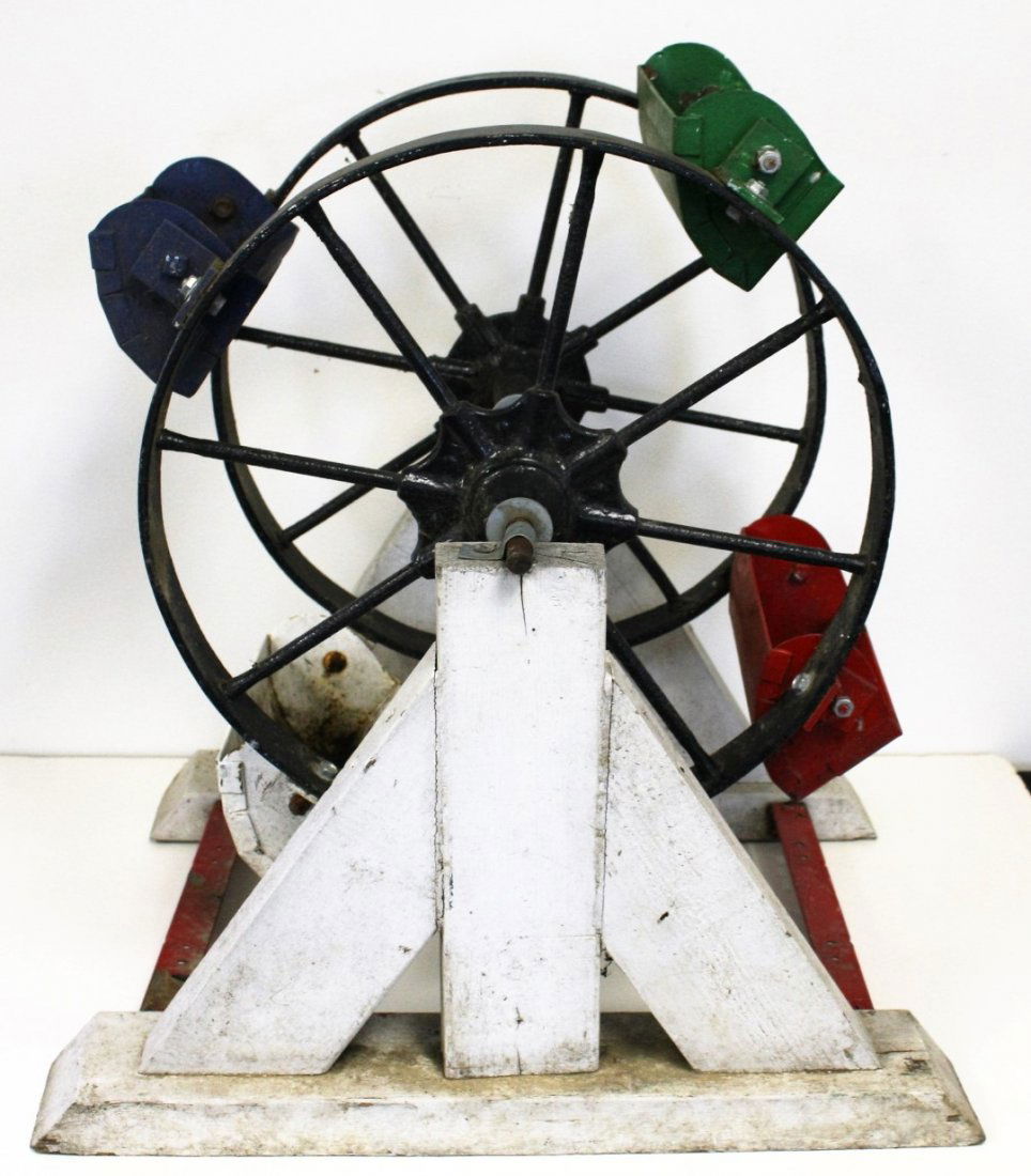 Painted Metal Ferris Wheel Gaden Sculpture (1 of 4)