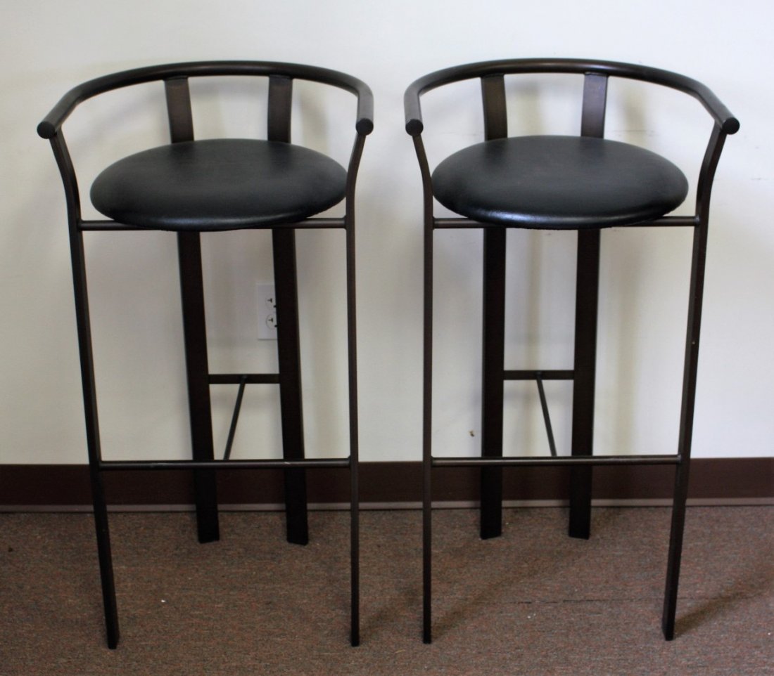 Pair of Mid Century Metal Stools (1 of 3)