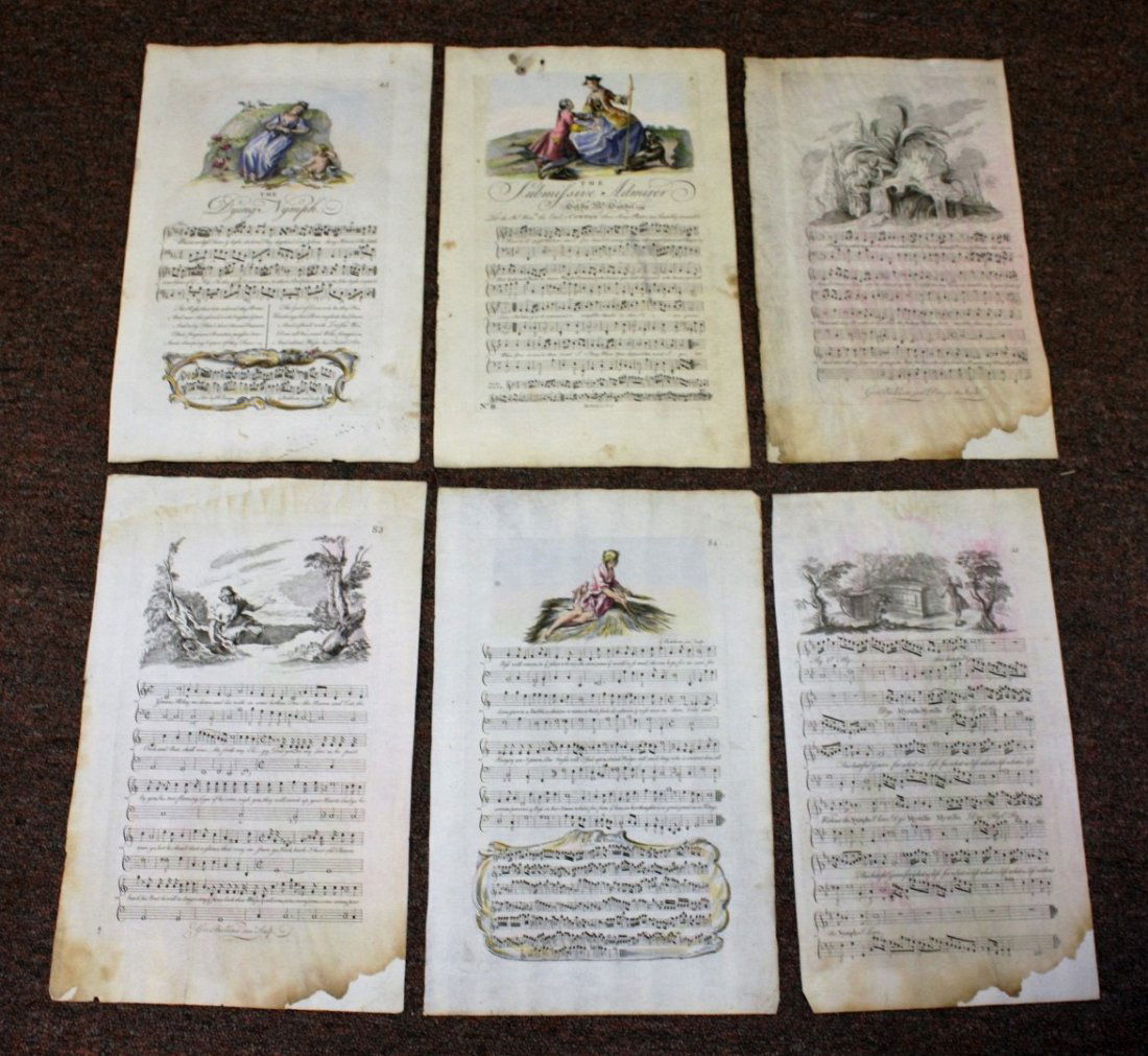 George Bickham; Six(6) 18thC. Sheet Music Plates (1 of 5)