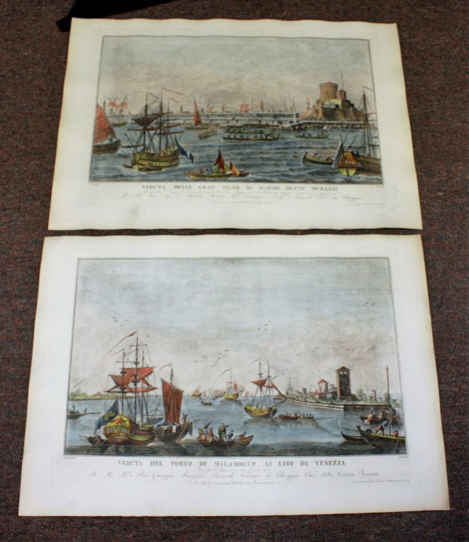 Two(2) 19thC. Italian Colored Engravings (1 of 5)