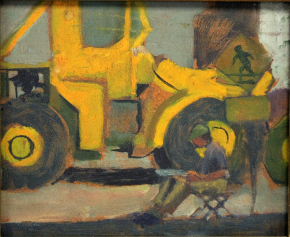 Joy Divine; 20thC. American Oil - Construction Site (1 of 4)