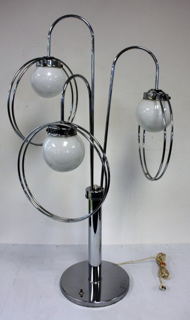 Mid Century Three(3) Light Orbital Chrome Lamp (1 of 4)
