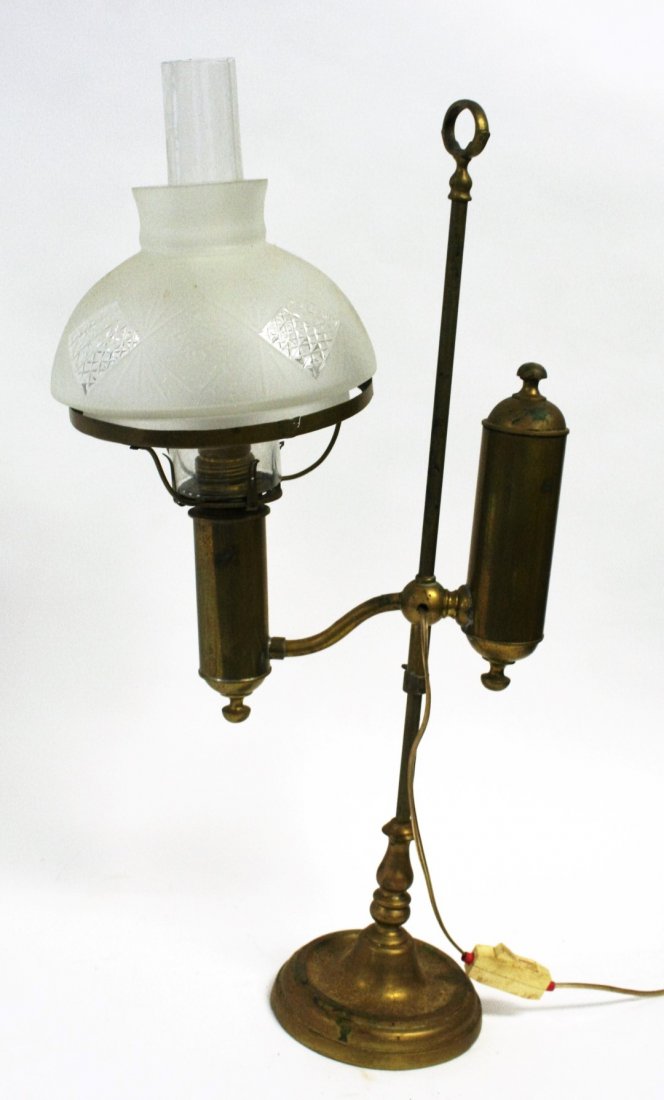 Victorian Brass Student Lamp (1 of 3)