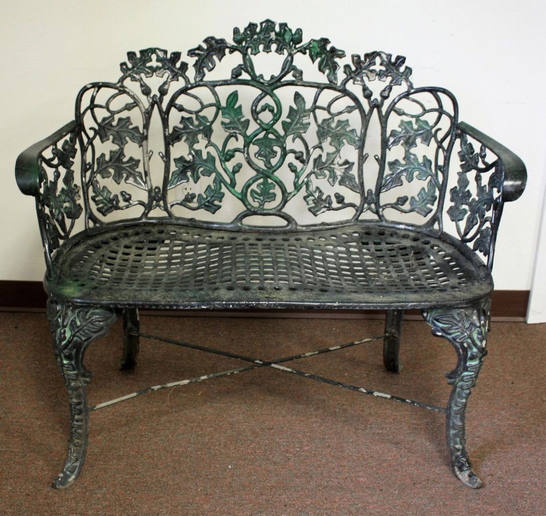 Ornate Cast Aluminum Garden Bench (1 of 5)