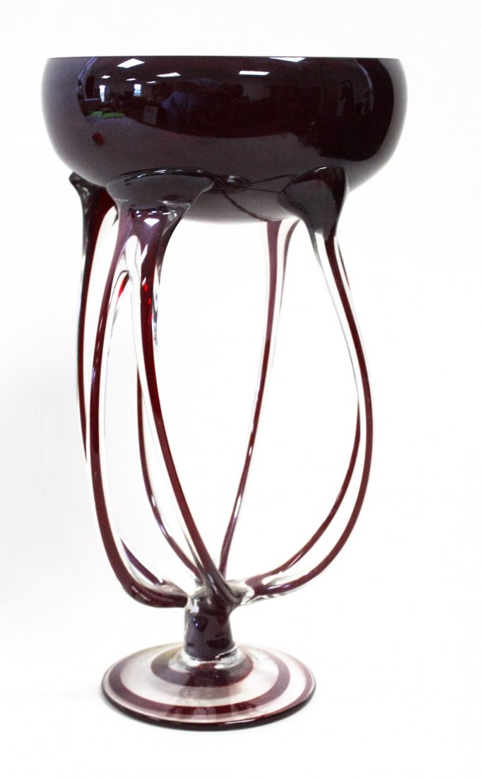 20thC. Studio Art Glass Compote (1 of 4)