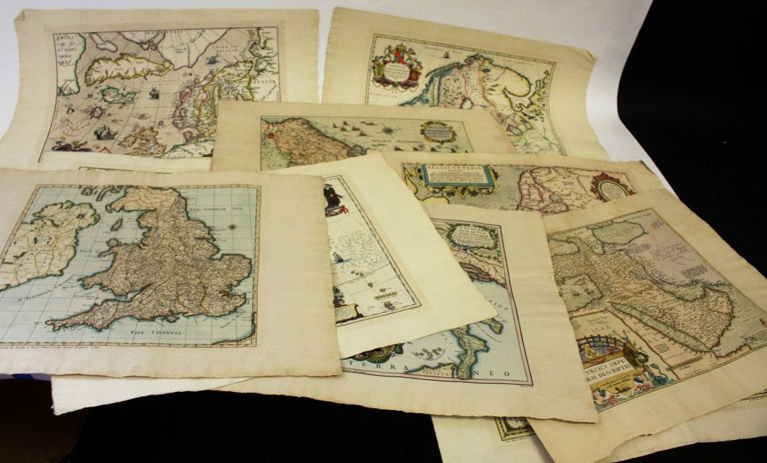Lot of Five(5) Hand Colored Maps (1 of 5)
