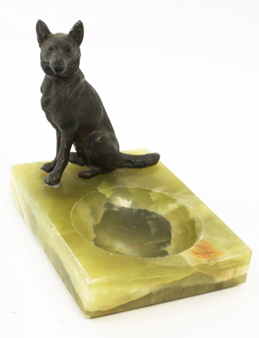 Art Deco Style Bronze and Onyx Desk Tray (1 of 4)