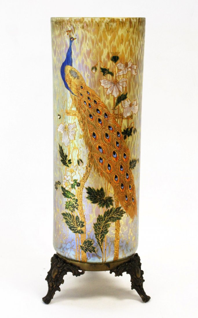 Rare Enameled Loetz Art Glass Vase (1 of 7)