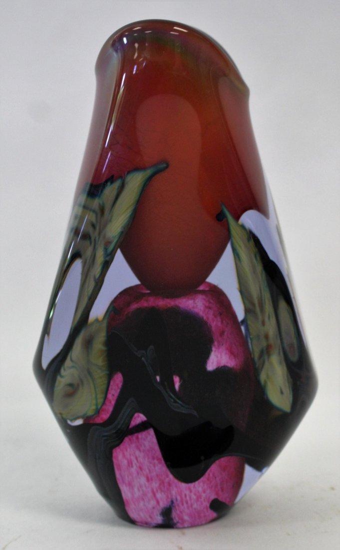 20thC. Studio Art Glass Paperweight Vase (1 of 6)