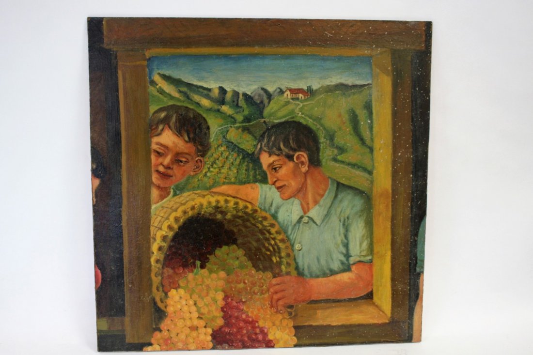 20thC. California School; Oil - The Grape Harvest (1 of 4)