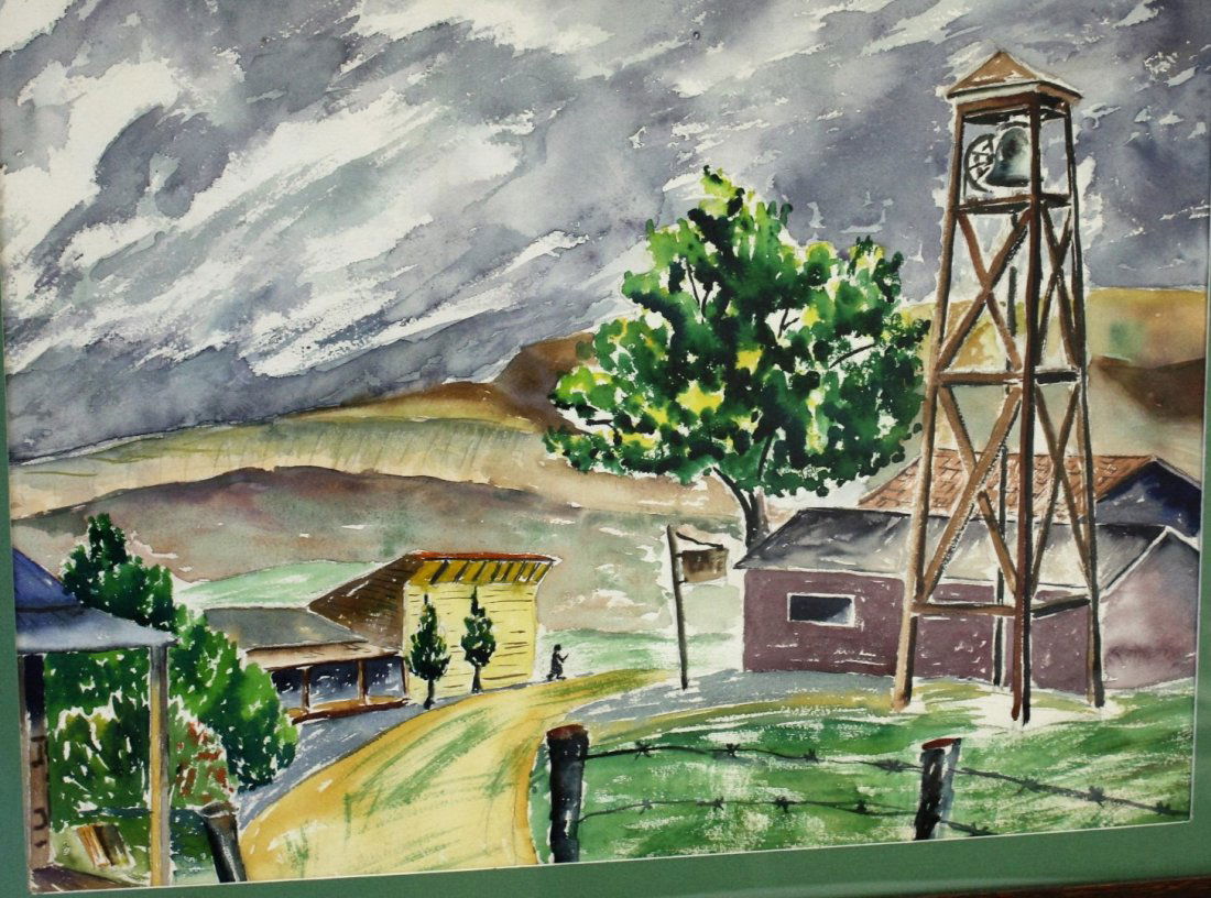 Walter M. Johnson; American Watercolor - Farm Scene (1 of 5)