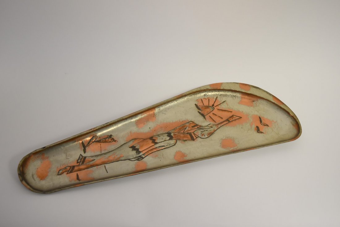 Israeli Mid Century Hand Hammered Metal Tray (1 of 4)