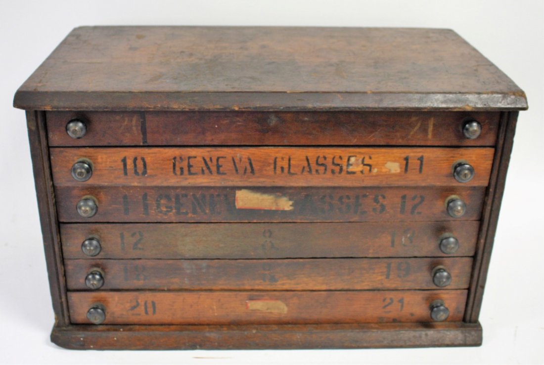 19thC. Geneva Wood Crystal Cabinet (1 of 8)