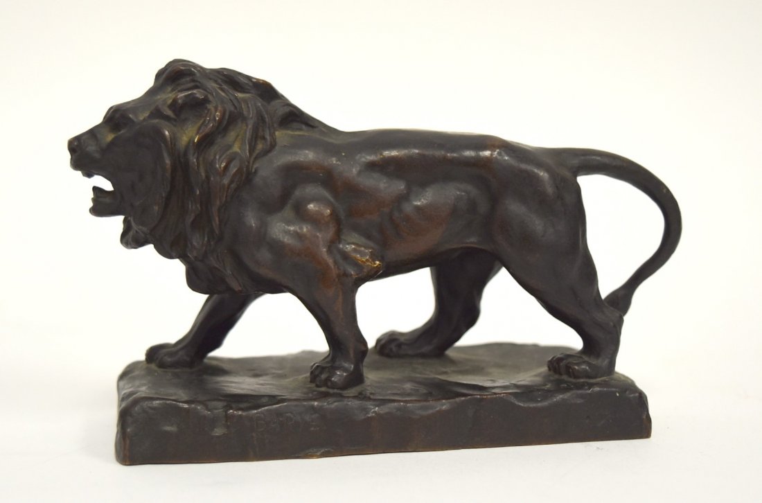 Antoine-Louis Barye; 19thC. Bronze Lion Signed (1 of 6)