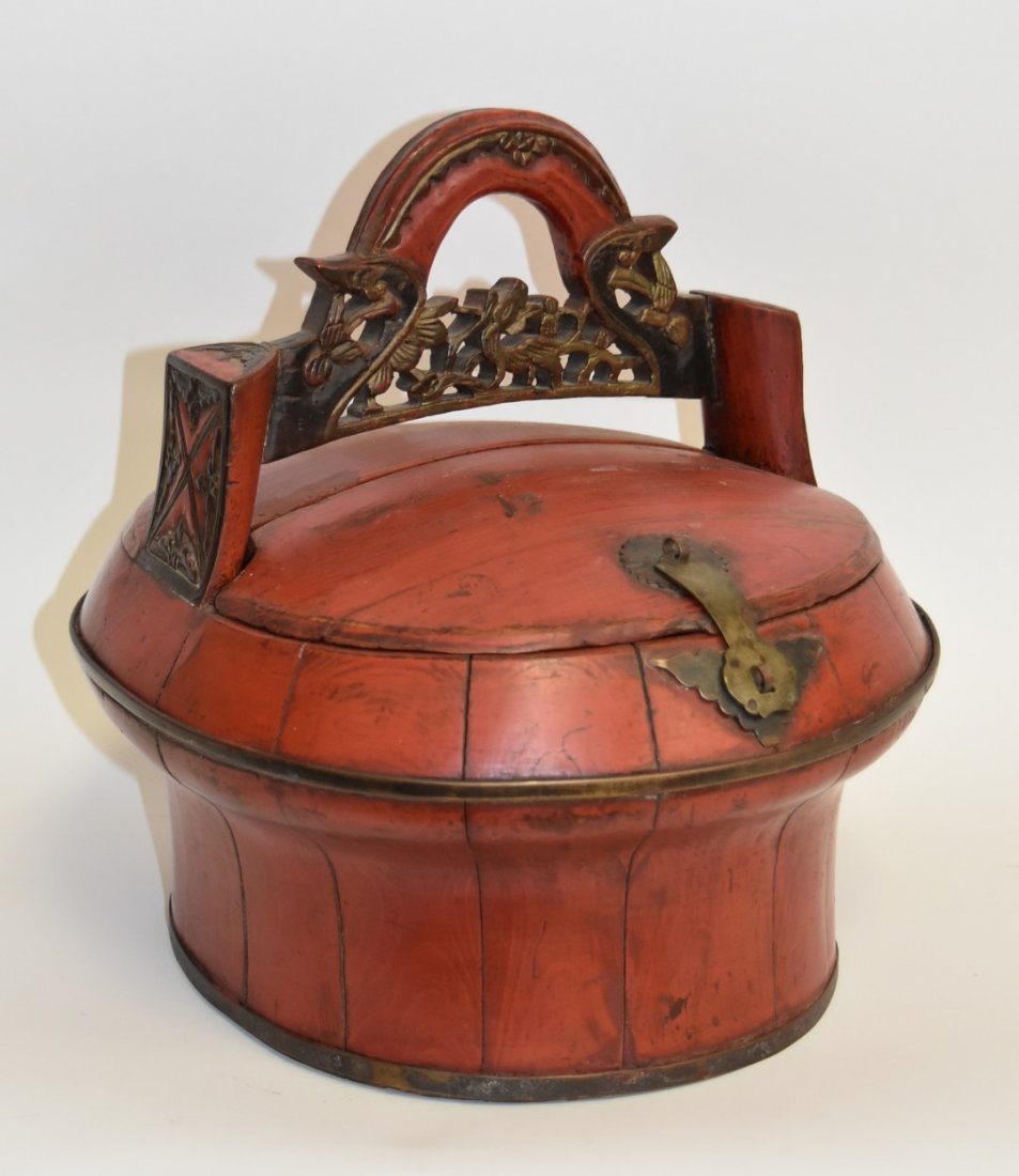 Early Chinese Lacquered Bamboo Lunch Box (1 of 7)