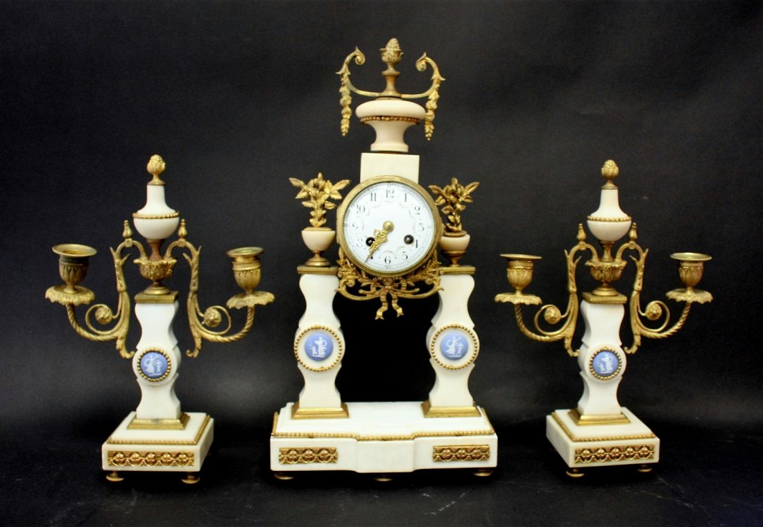 19thC. French Empire Clock Set (1 of 8)