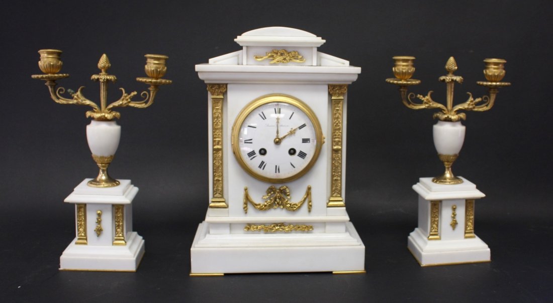 19thC. French Three(3) Piece Clock Set (1 of 6)