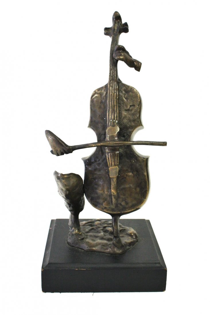 Dali(after); 20thC. Surrealist Bronze Cello (1 of 4)