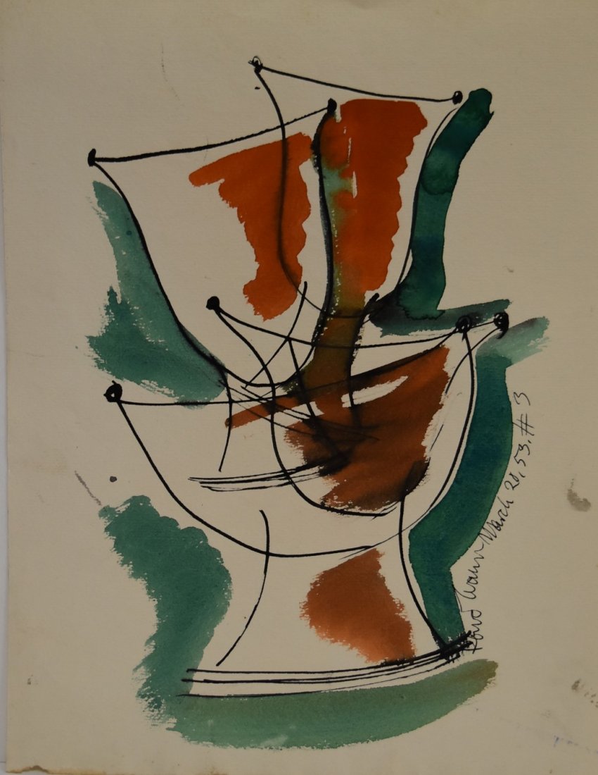 Konrad Cramer; 20thC. American Mixed Media Signed (1 of 5)