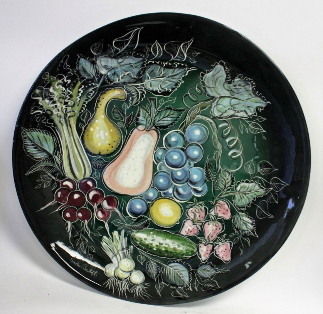 Sasha Brastoff; Mid Century Glazed Pottery Charger (1 of 6)