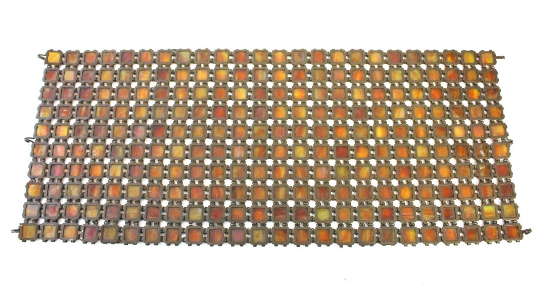 Tiffany Studios Bronze and Glass Fire Screen Panel (1 of 7)