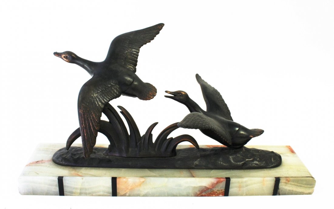 Art Deco Ducks Over Marsh Statue (1 of 6)