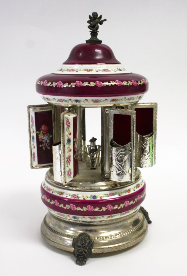 Revolving Lipstick Holder Porcelain Silver Plate (1 of 9)