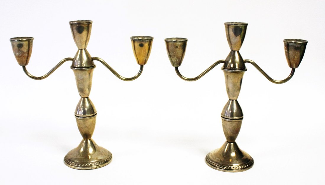 Pair Sterling Silver  Candleabras (1 of 6)