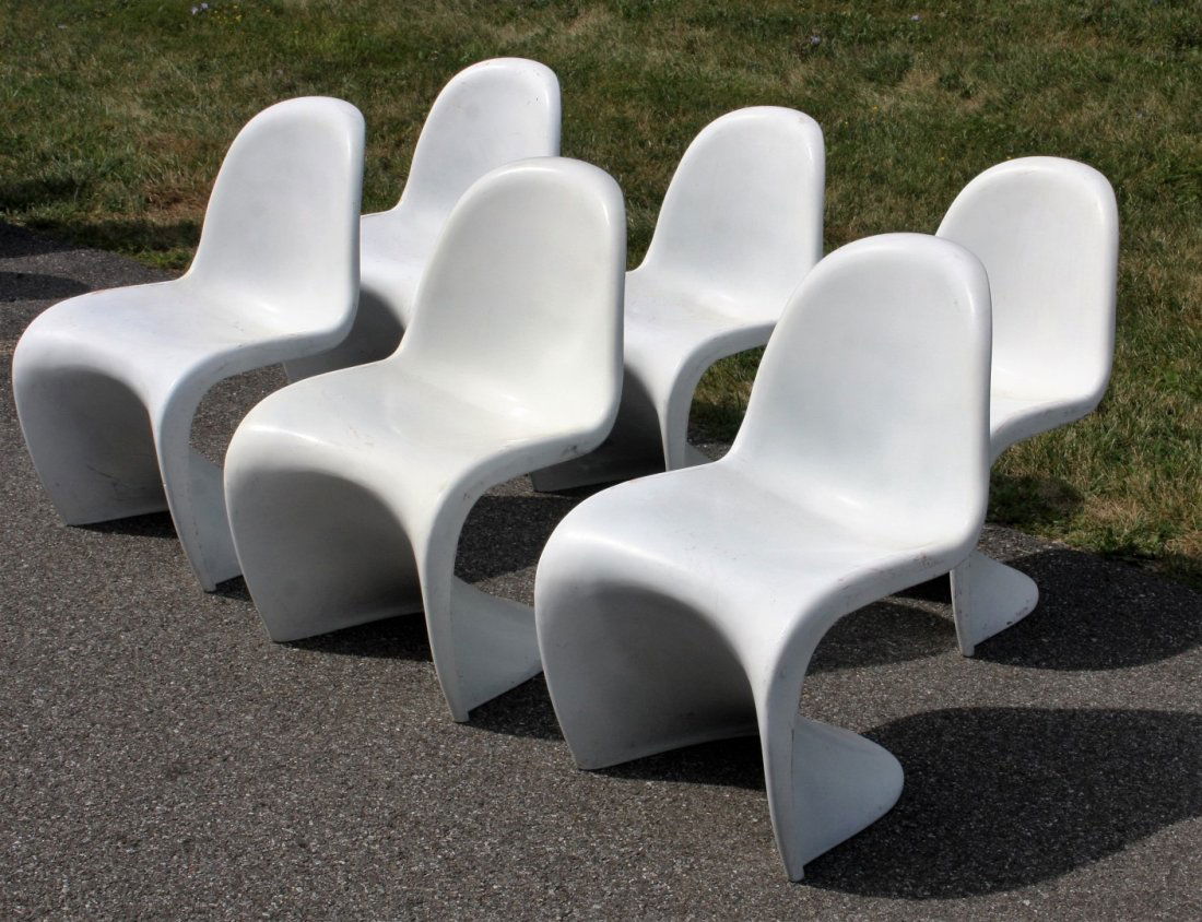Verner Panton S Chairs Set 6 Molded Plastic (1 of 5)