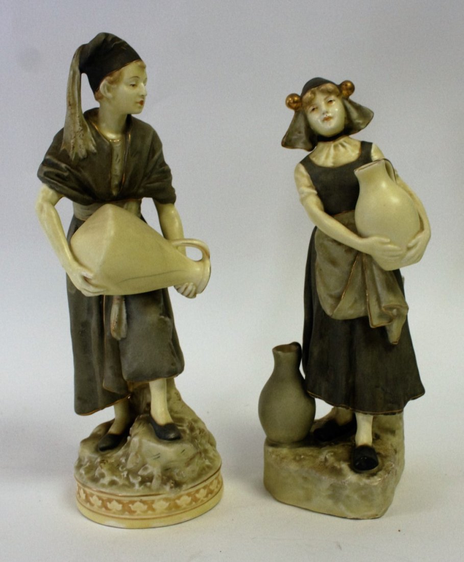 Royal Dux Style Peasant Boy And Girl (1 of 6)