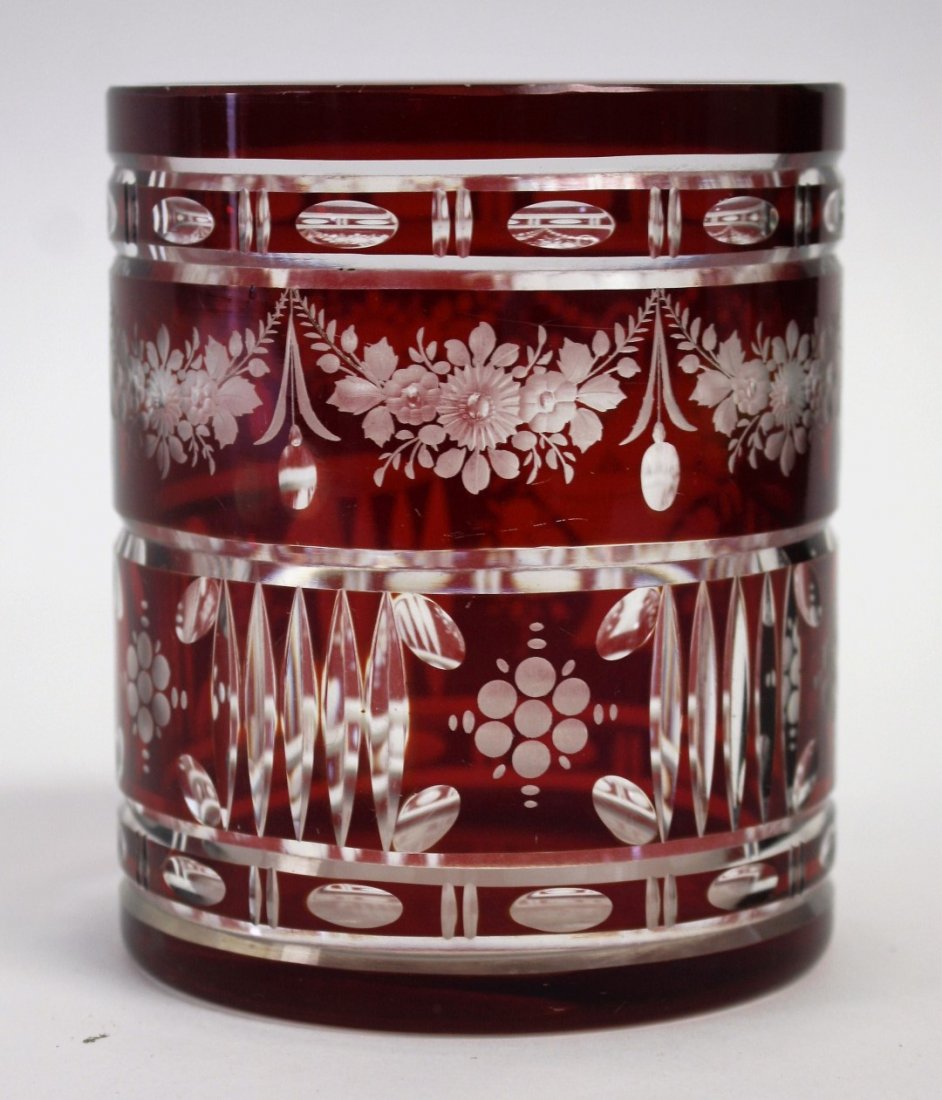 Bohemian Ruby Etched Open Jar (1 of 4)