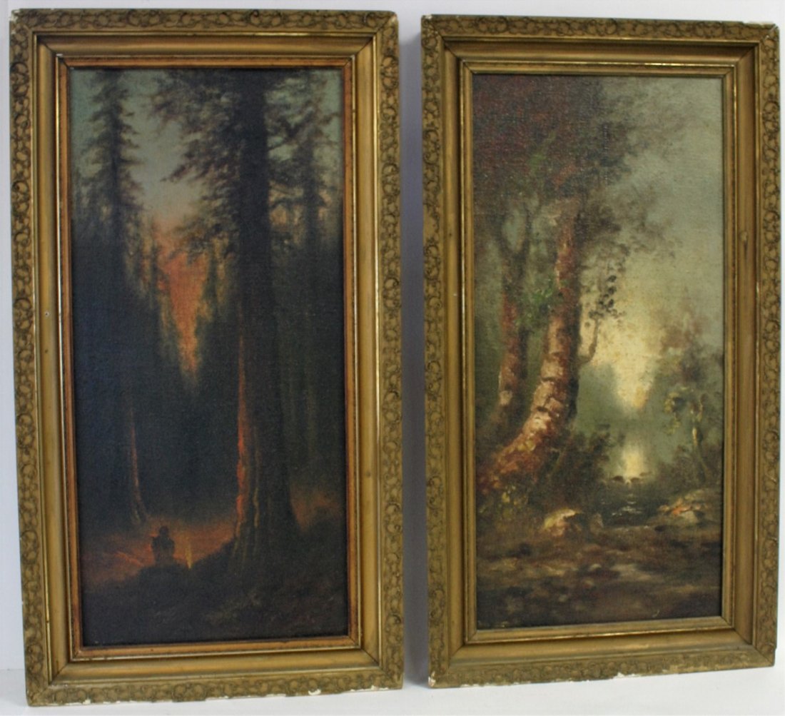 American School; Pair of Oil Paintings (1 of 7)