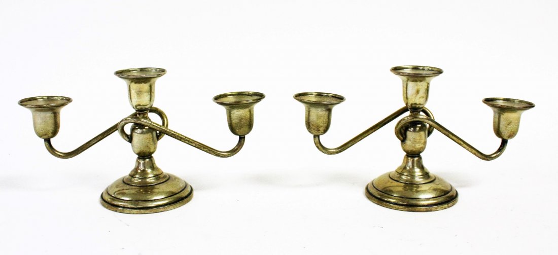 Pair Sterling Silver Candlesticks (1 of 5)