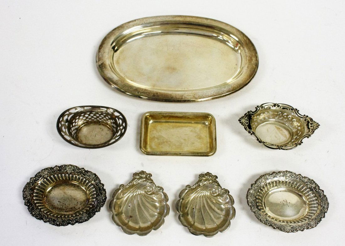 Eight (8) Sterling Dishes And Trays (1 of 8)